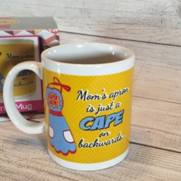 Moms Mug Moms Apron Is Just A Cape On Backward Mom Gift Super Hero - Picture 2 of 2